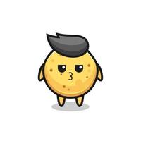 the bored expression of cute potato chip characters vector