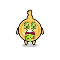 key character with an expression of crazy about money vector