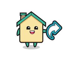 cute house hold social media share symbol vector