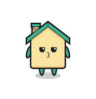 the bored expression of cute house characters vector