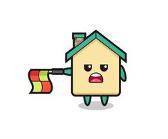 house character as line judge hold the flag straight horizontally vector