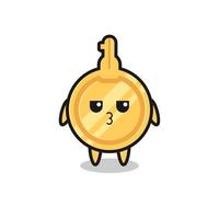 the bored expression of cute key characters vector