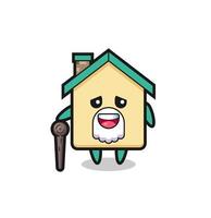cute house grandpa is holding a stick vector