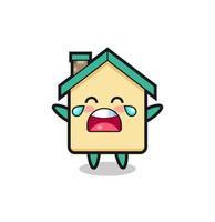 the illustration of crying house cute baby vector