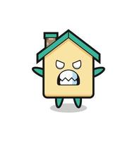 wrathful expression of the house mascot character vector