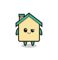 house cartoon with an arrogant expression vector