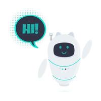 robot, chatbot, icono, señal, plano, estilo, diseño, vector, ilustración vector