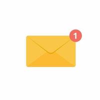 Closed golden yellow envelope icon sign flat design vector