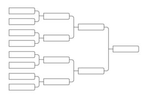 Ilustración de vector de diseño de estilo plano de plantilla de campeonato de soporte de torneo de 8 equipos.