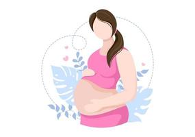 Pregnant Lady Background Vector Illustration