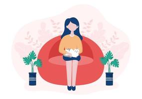 Relax at Home Vector Flat Illustration