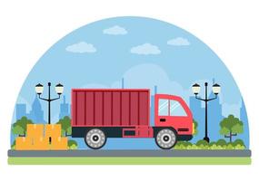 Delivery Container Truck or Plane Transportation vector