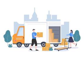 Delivery Container Truck or Plane Transportation vector