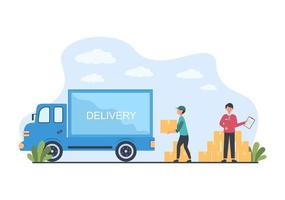 Delivery Container Truck or Plane Transportation vector