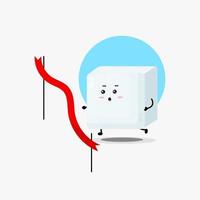 Cute sugar cube character running competition vector