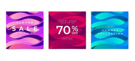 Set of square banner template for social media post and web internet ads. vector