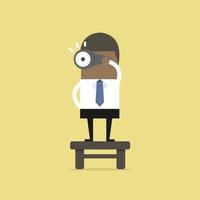 African businessman with binoculars, vision concept. vector