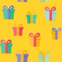 Happy Birthday party Seamless Pattern Background with Gift Box vector