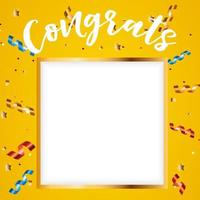 Congratulations design template background. vector