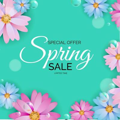 Promotion offer, card for spring sale season