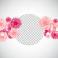 Cute Background with Frame and Flowers Collection Set. vector