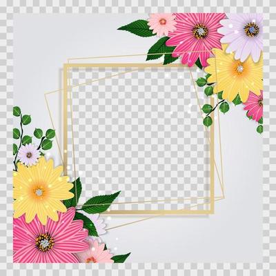 Cute Background with Frame and Flowers Collection