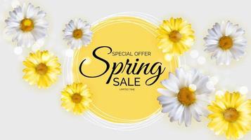 Promotion offer, card for spring sale season vector