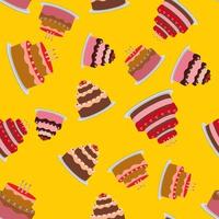 Birthday Cake Seamless Pattern Background Vector Illustration