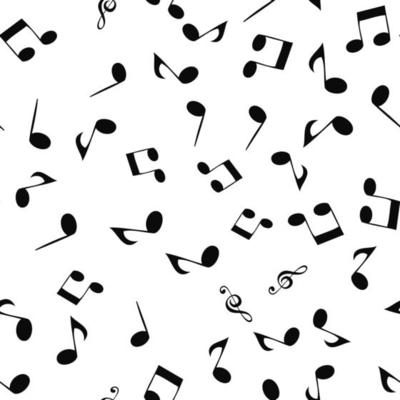 Music Seamless Pattern Background with Notes. Vector Illustration