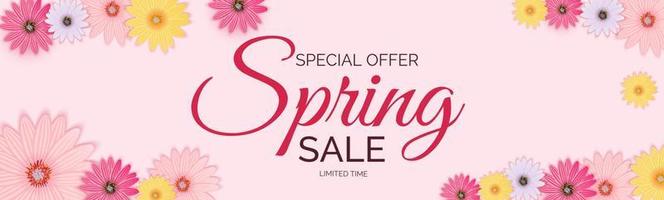 Promotion offer, card for spring sale season vector