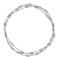Naturalistic. 3D view. Metal barbed wire. Vector Illustration. EPS10