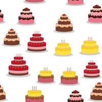 Birthday Cake Seamless Pattern Background Vector Illustration