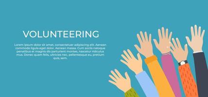 Fondo del concepto de voluntariado. ilustración vectorial. vector