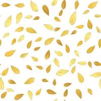 Golden Leaves Seamless Pattern Background Vector Illustration