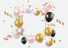 Holiday Background with Balloons. Vector Illustration
