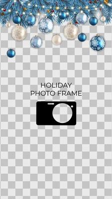 Holiday Photo Frame Template. Merry Christmas and Happy New Year