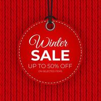 Winter sale Red tag vector banner for seasonal retail promotion