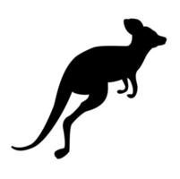 Black kangaroo silhouette isolated on white background. vector