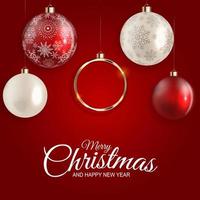 Holiday New Year and Merry Christmas Background. Vector Illustration