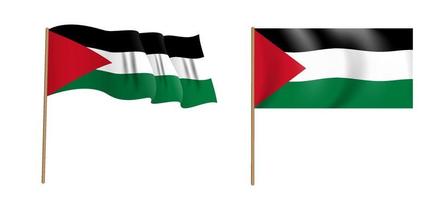 colorful naturalistic waving Gaza Strip flag. Vector Illustration