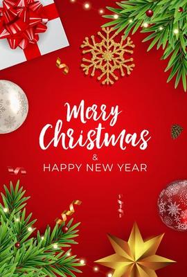 Holiday New Year and Merry Christmas Background. Vector Illustration