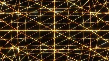 mouvement de boucle de rotation de sphère de maille de lueur d'or isolé. video