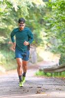 Uphill running on a small hillside road photo