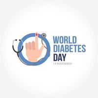 celebración de la pancarta del día mundial de la diabetes el 14 de noviembre mes de concientización vector