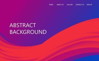 Modern Landing page Template - Fluid Abstract Design gradient background - stock vector
