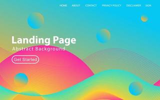 Modern Landing page Template - Fluid Abstract Design gradient background - stock vector