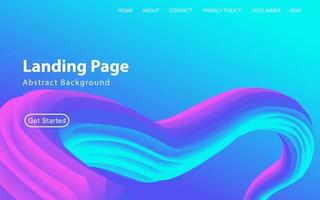 Modern Landing page Template - Fluid Abstract Design gradient background - stock vector