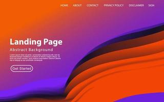 Modern Landing page Template - Fluid Abstract Design gradient background - stock vector