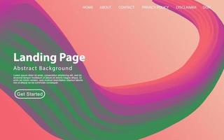 Modern Landing page Template - Fluid Abstract Design gradient background - stock vector