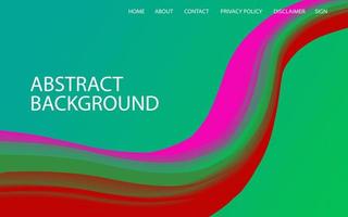 Modern Landing page Template - Fluid Abstract Design gradient background - stock vector